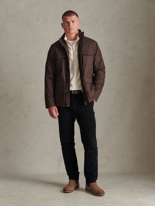 Mens Premium Wax-Coated Field Jacket Bracken