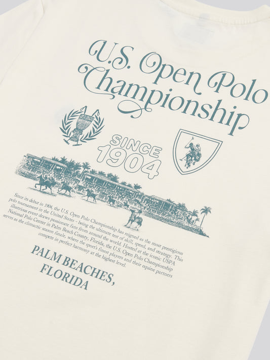 USPA Open Polo T-Shirt Whisper White