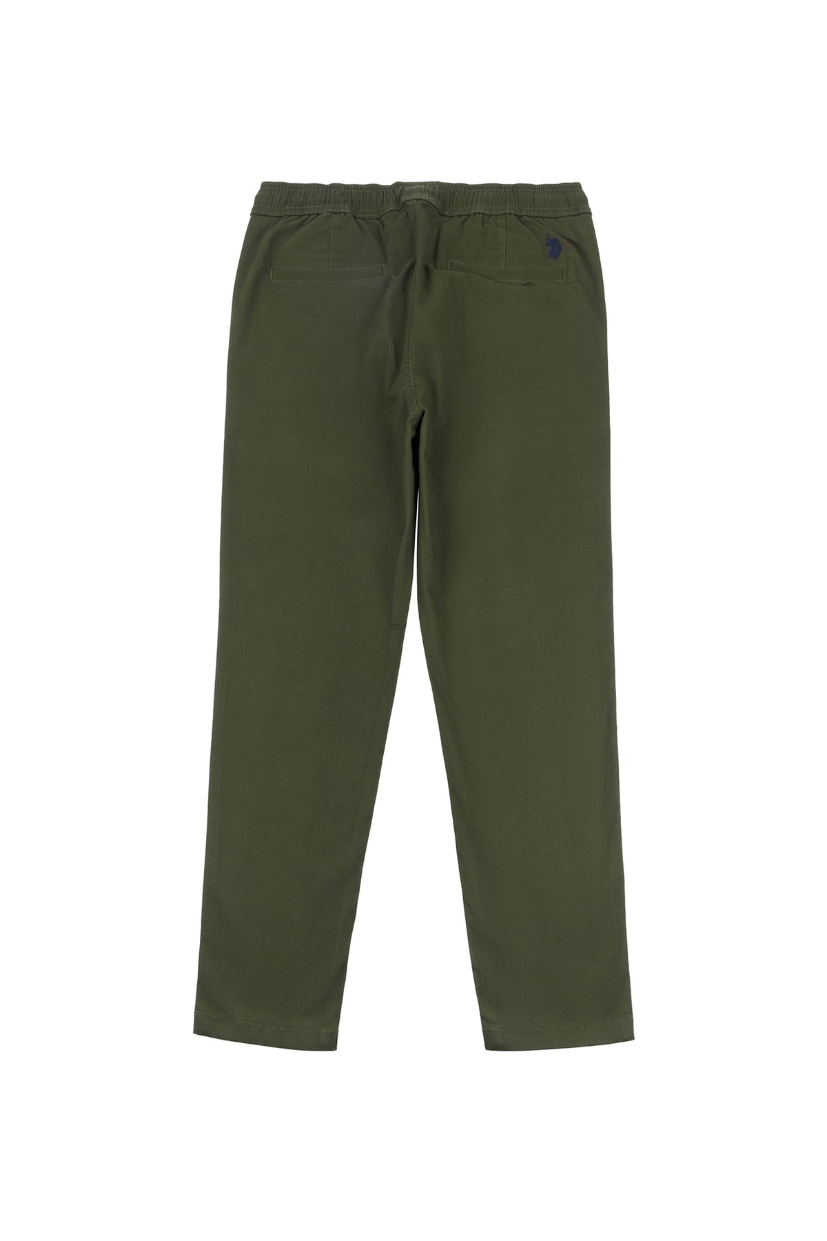 Mens Drawstring Waist Casual Trousers in Forest Night