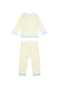 Baby Contrast Colour Bretton Sweatshirt and Jogger Set in Elfin Yellow
