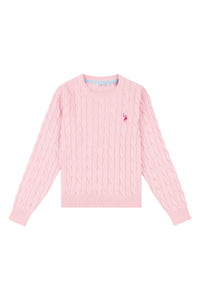 Girls Cable Knit Jumper in Romance Rose