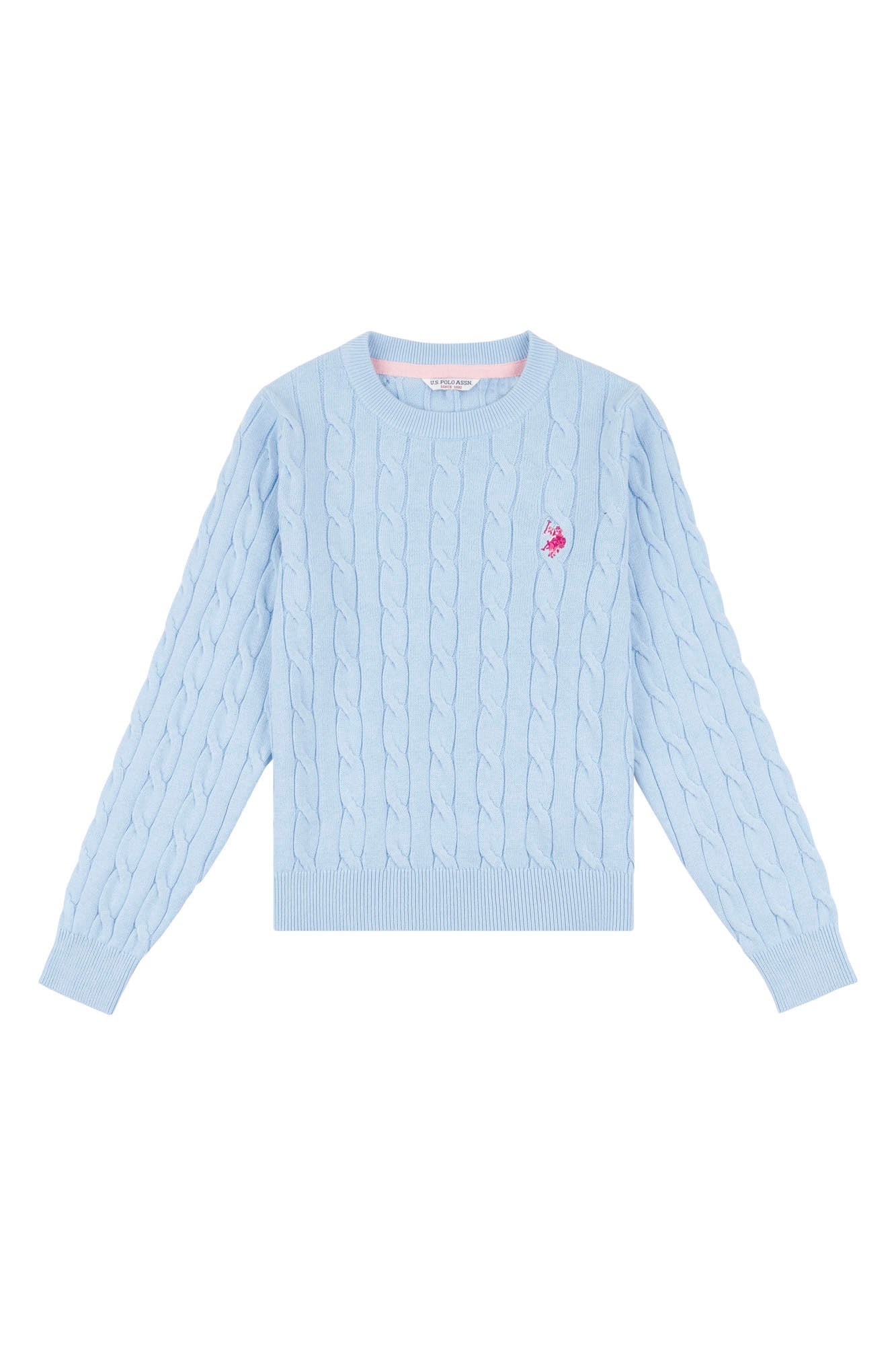 Girls Cable Knit Jumper in Windsurfer