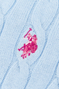 Girls Cable Knit Jumper in Windsurfer