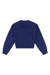 Girls Cable Knit Cardigan in Medieval Blue
