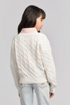 Girls Cable Knit Cardigan in Marshmallow