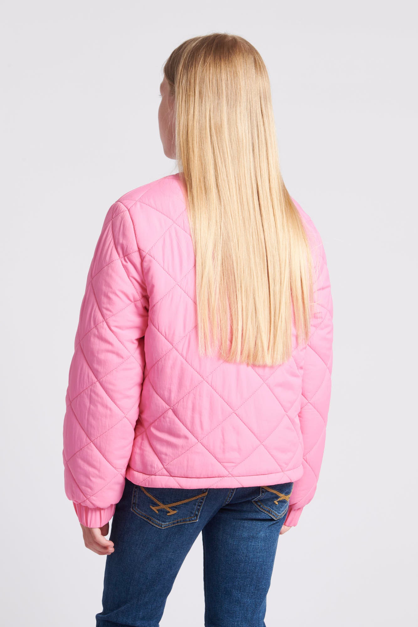 Girls Lightweight Puffer Jacket in Pink Cosmos