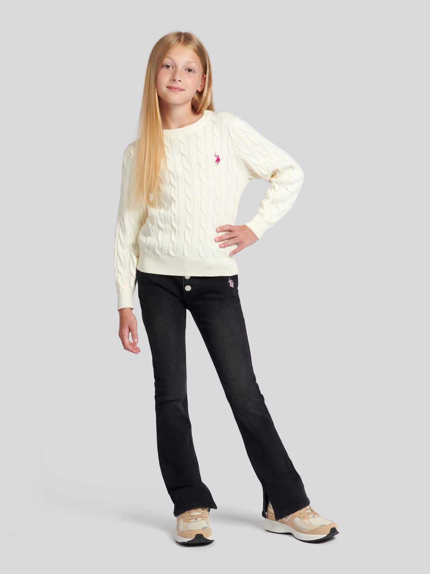 Girls Coloured Bootleg Denim Jeans in Black Rinse