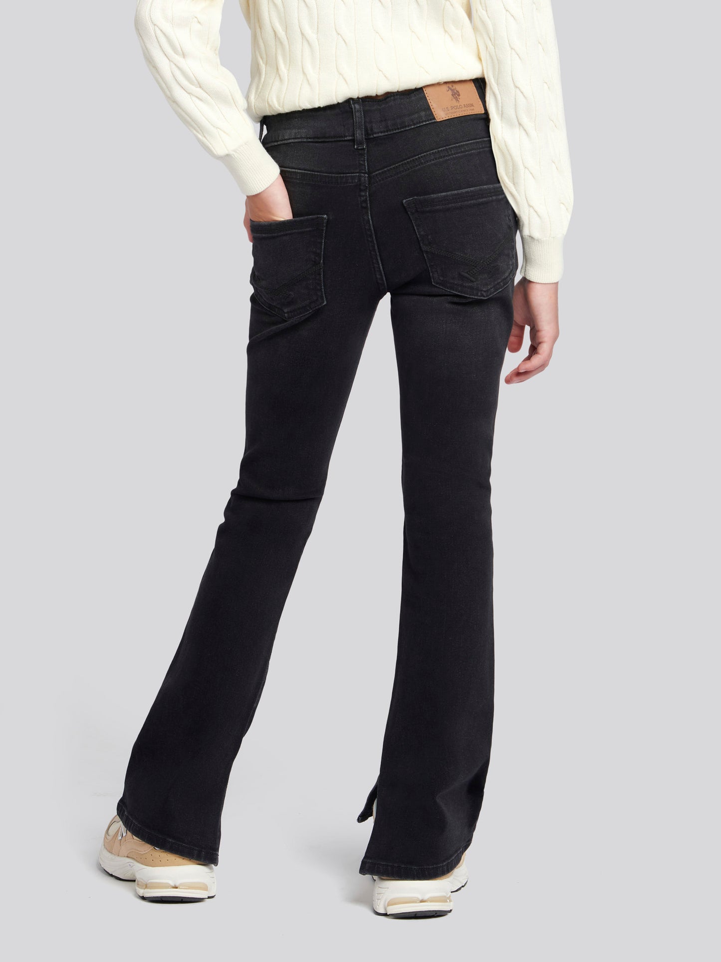 Girls Coloured Bootleg Denim Jeans in Black Rinse