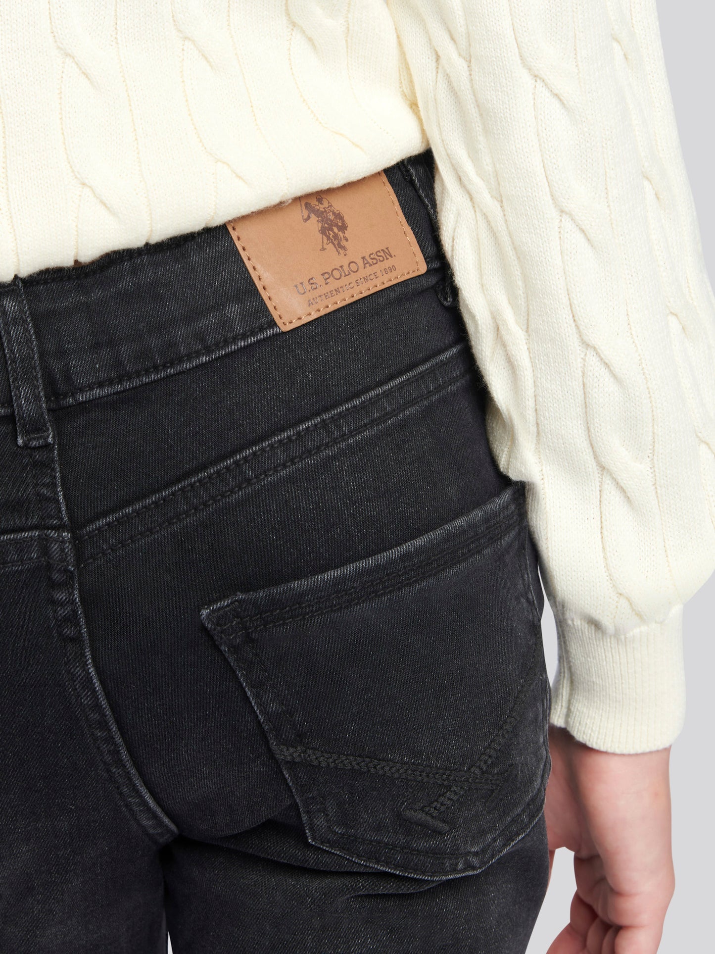 Girls Coloured Bootleg Denim Jeans in Black Rinse