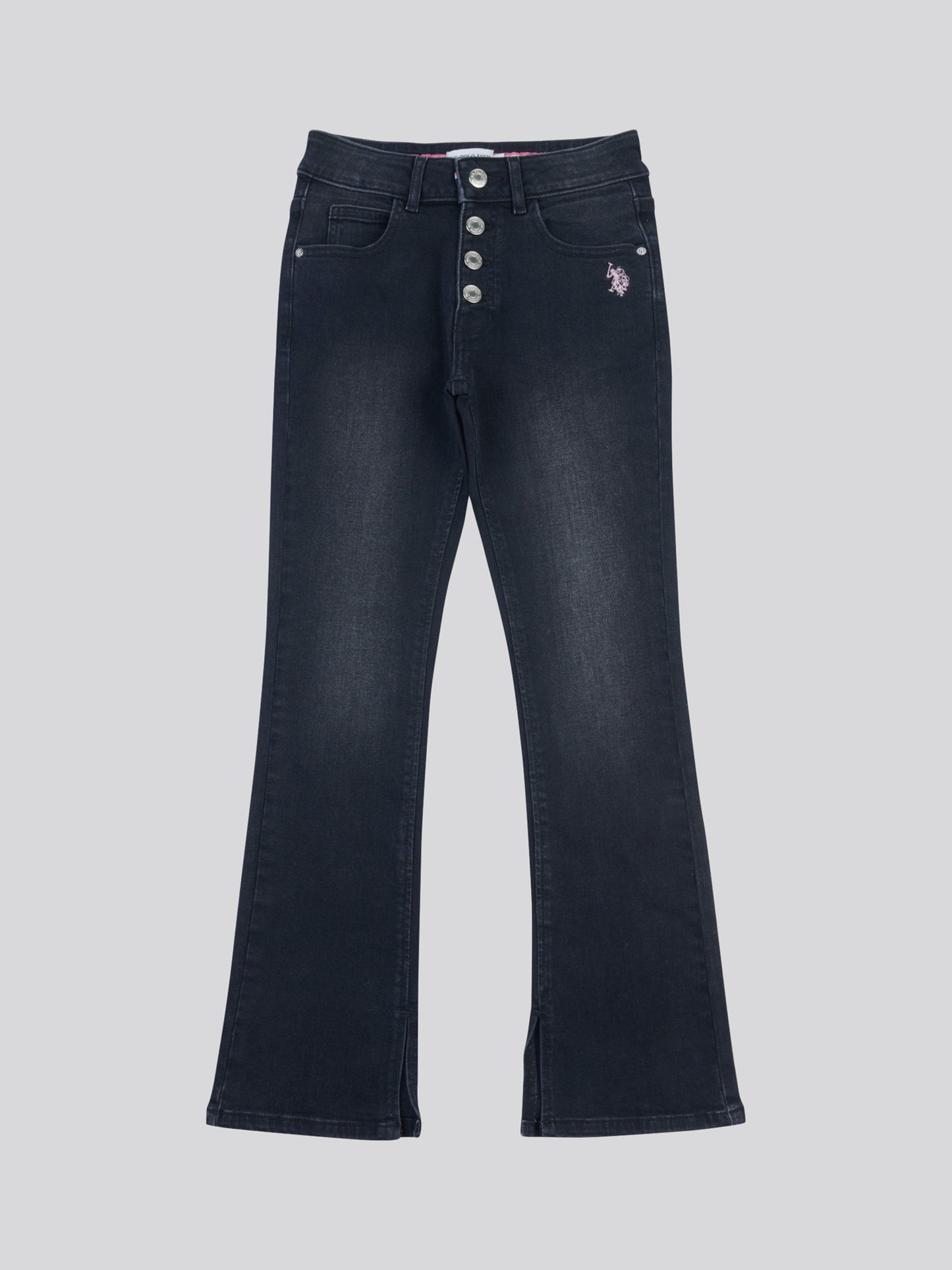 Girls Coloured Bootleg Denim Jeans in Black Rinse