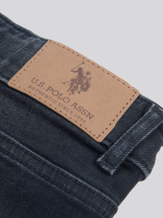 Girls Coloured Bootleg Denim Jeans in Black Rinse