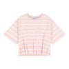 Girls Elastic Hem Striped T-Shirt in Crystal Rose