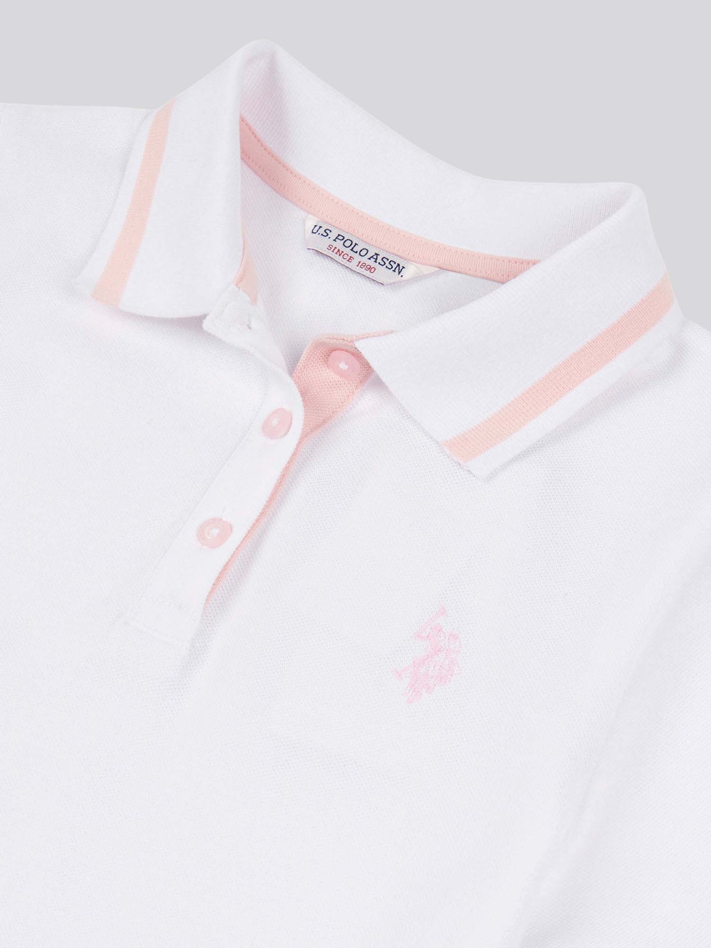 Girls Polo Dress in Bright White