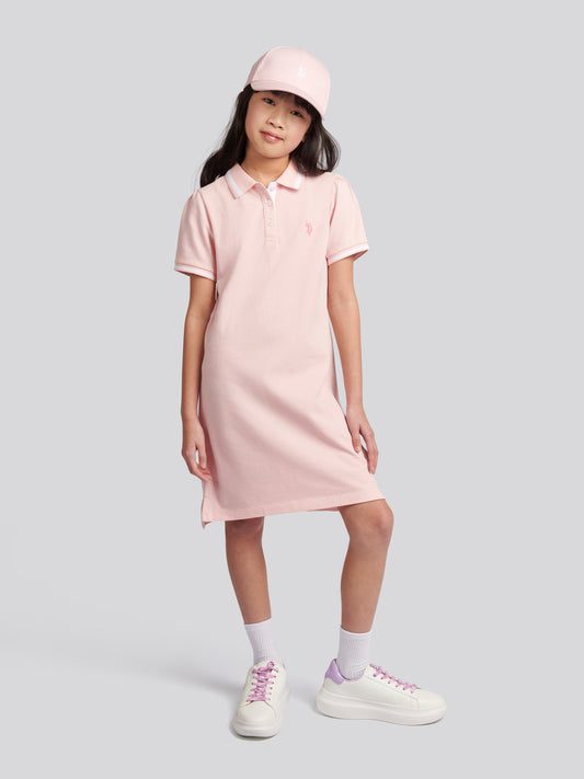 Girls Polo Dress in Crystal Rose