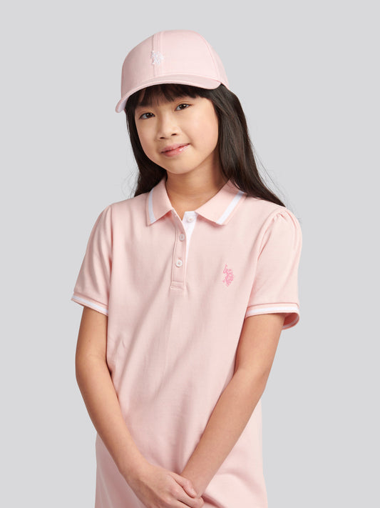 Girls Polo Dress in Crystal Rose