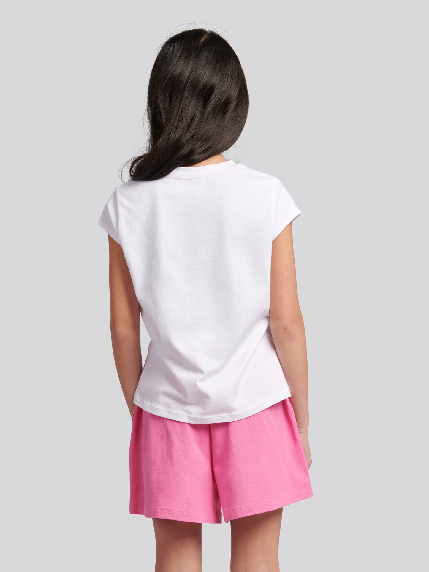 Girls Ombre Bermuda Shorts & T-Shirt Set in Bright White