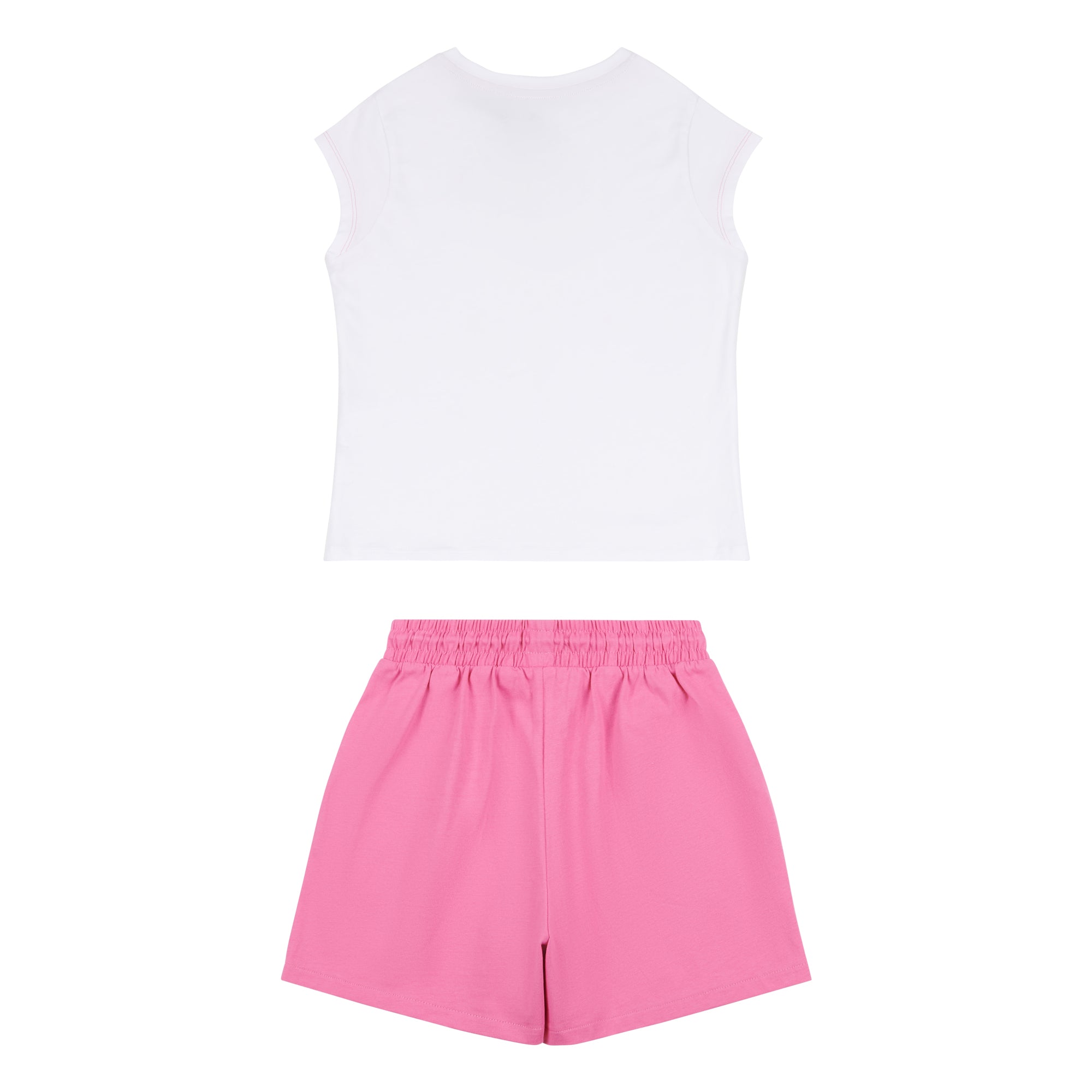 Girls Ombre Bermuda Shorts & T-Shirt Set in Bright White