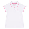 Girls Cap Sleeve Polo Shirt in Bright White