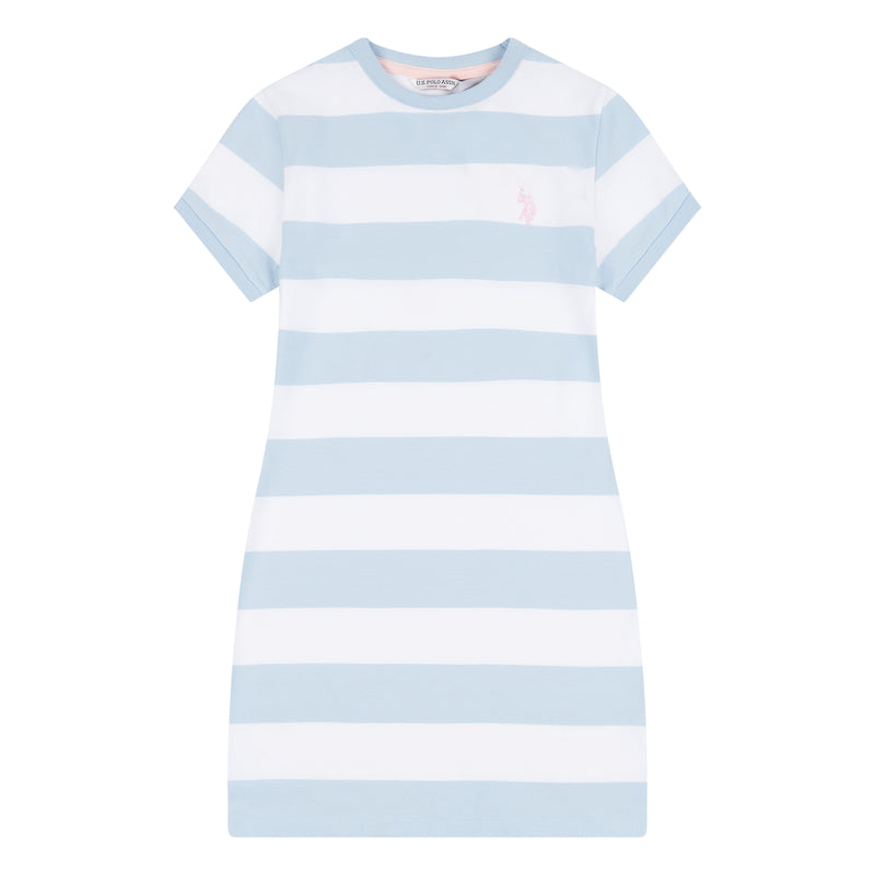 Girls Striped T-Shirt Dress in Windsurfer