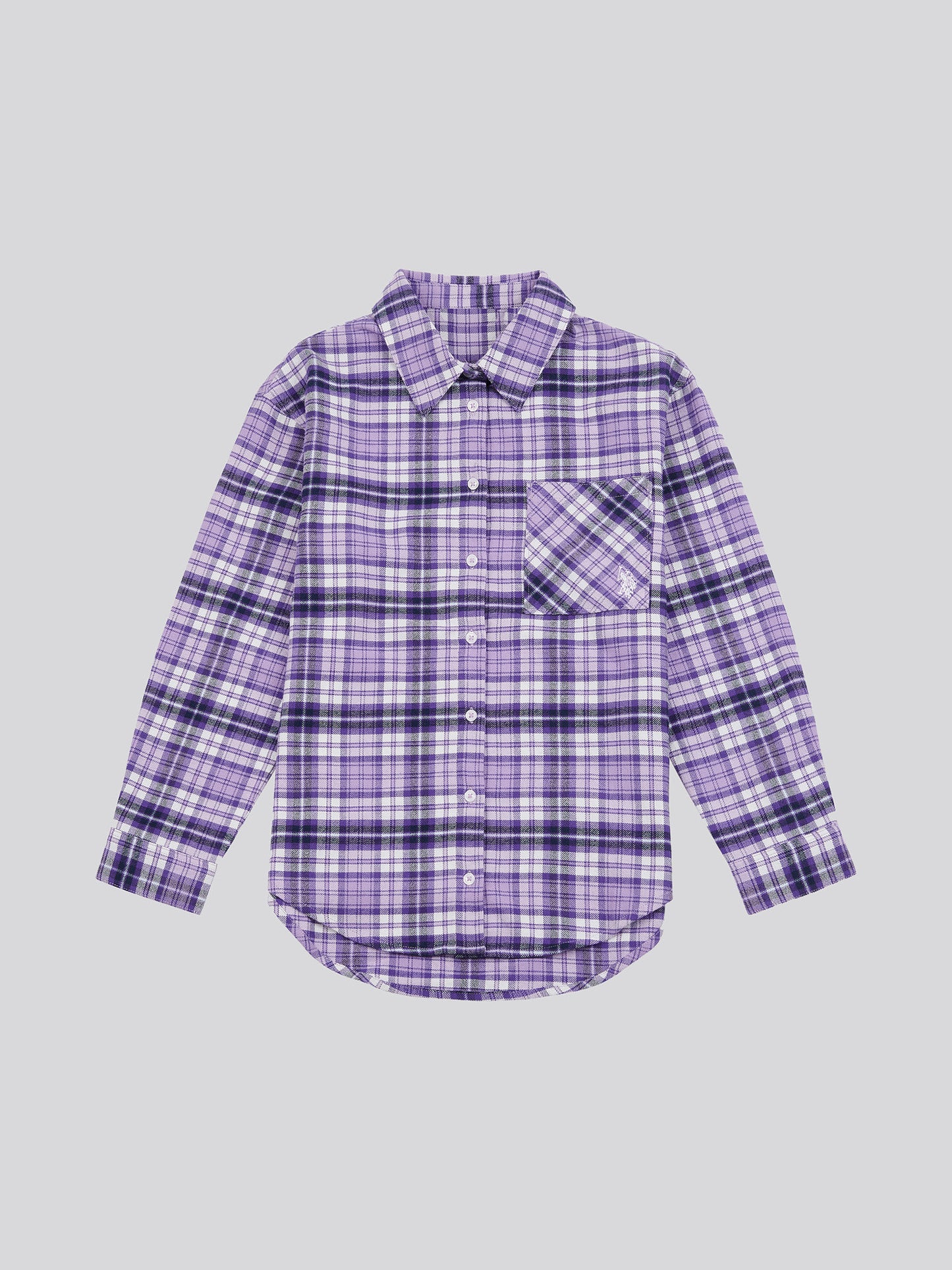 Girls Brushed Check Shirt in Viola
