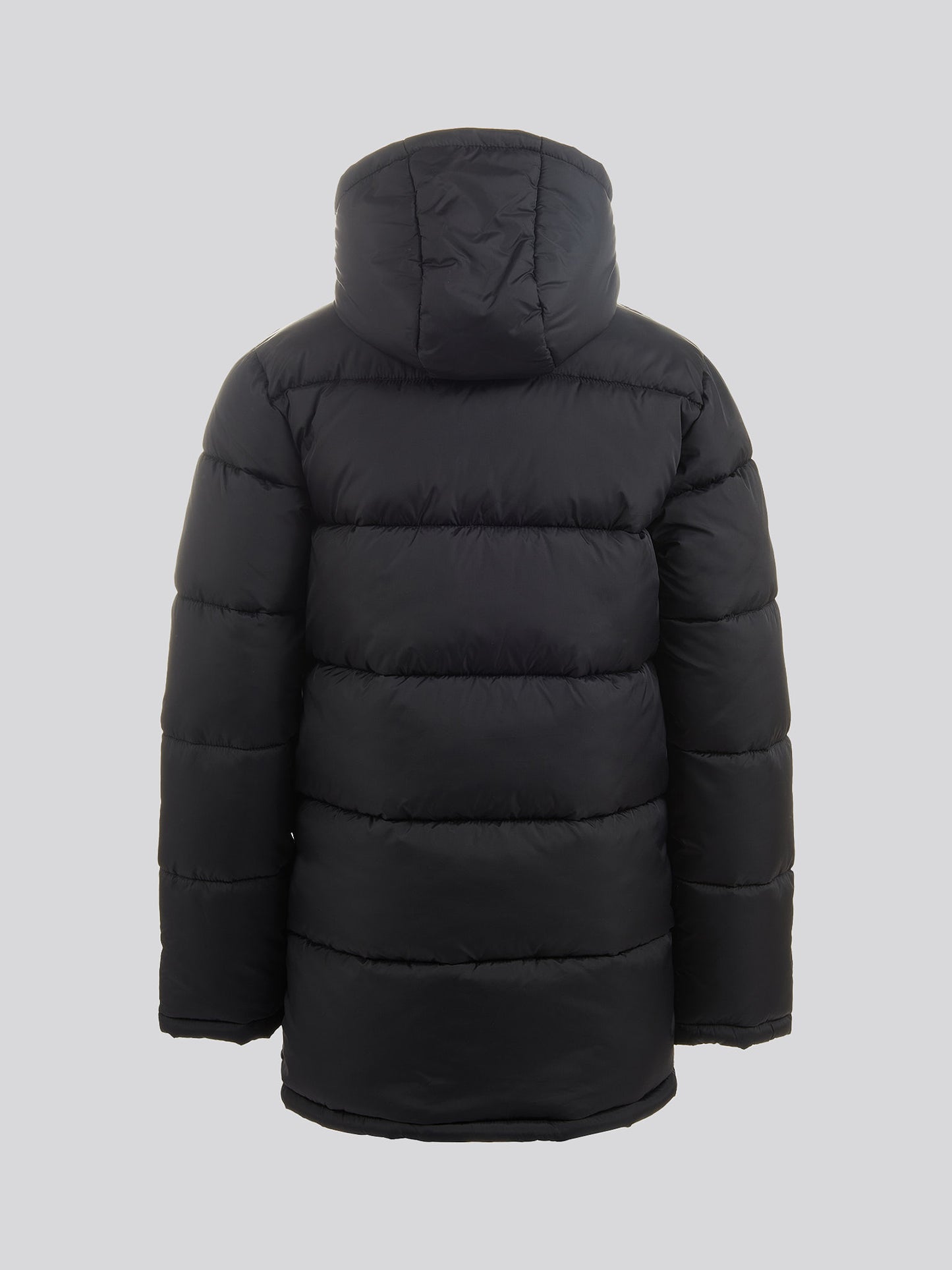 Girls Longline Puffer Jacket in Black