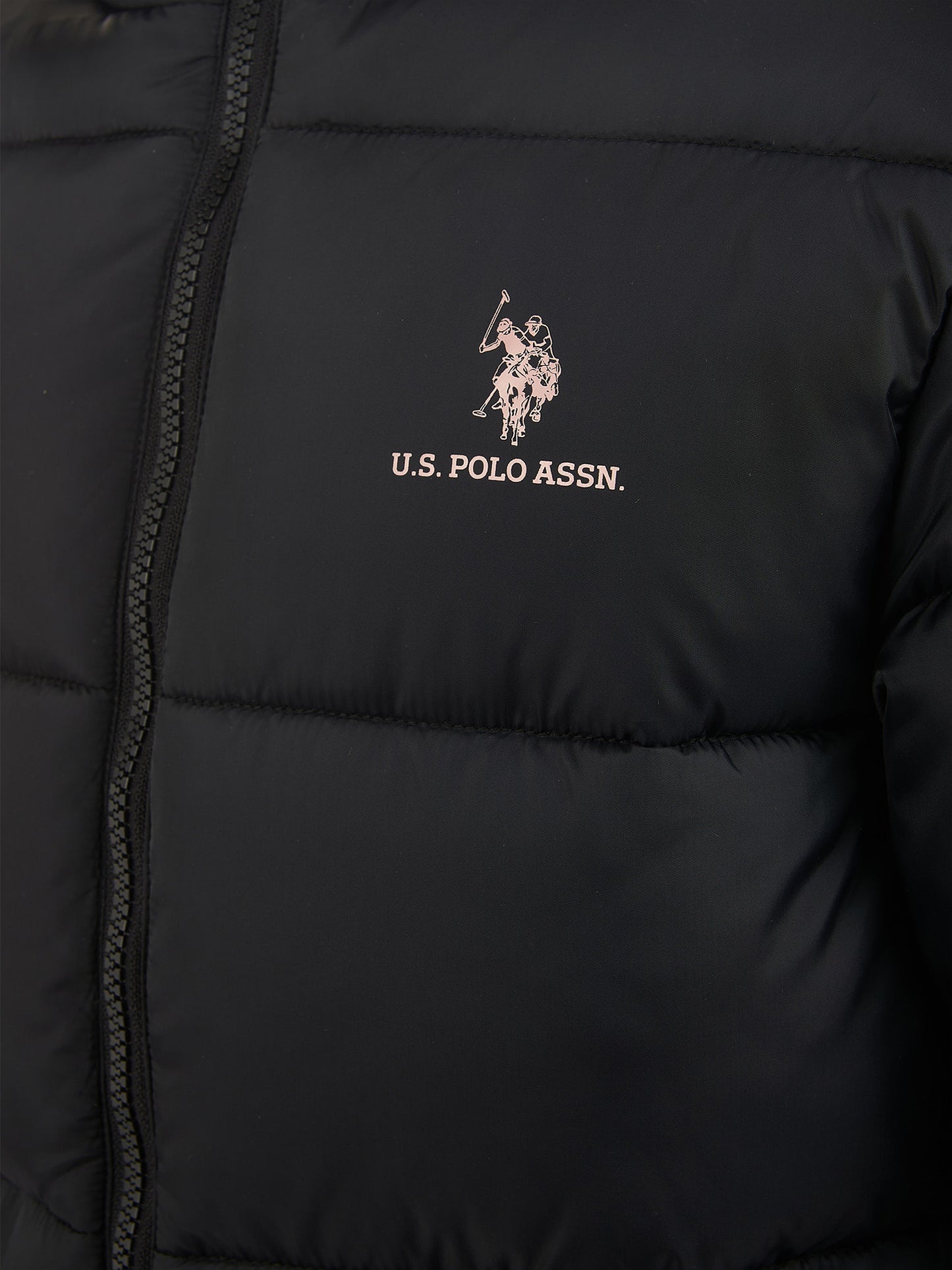 Girls Longline Puffer Jacket in Black