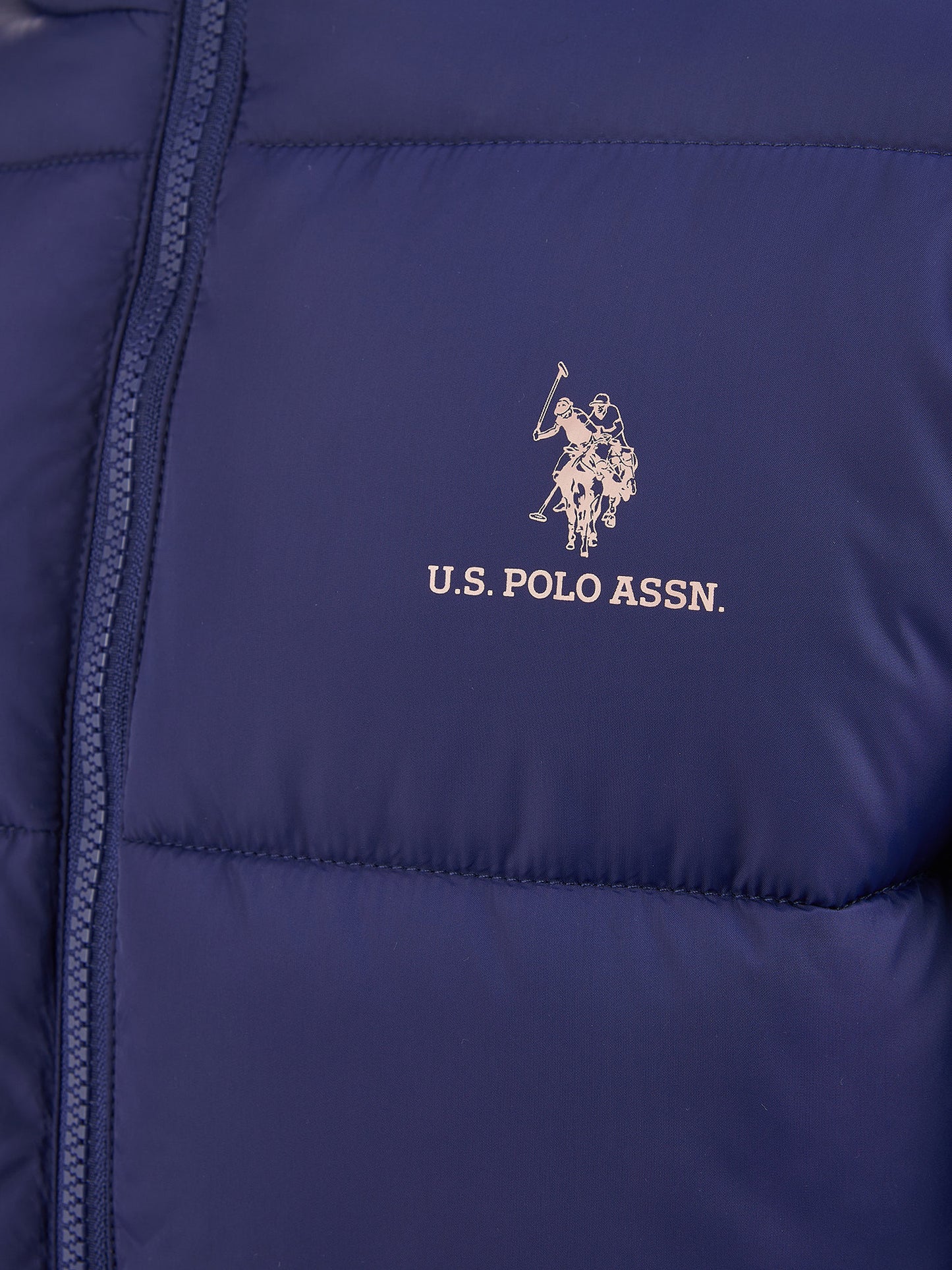 Girls Longline Puffer Jacket in Midnight Blue