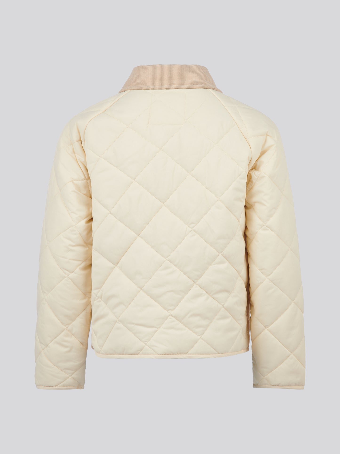 Girls Diamond Quilt Jacket in Marshmallow