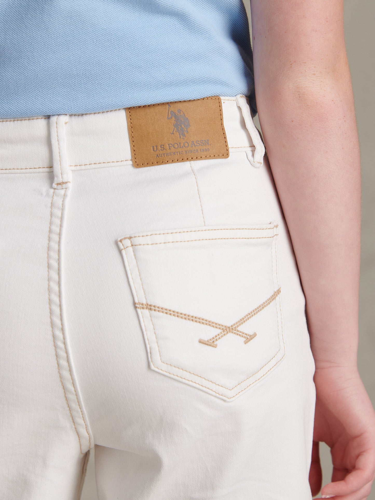 Girls Wide Leg Denim Jeans Bright White
