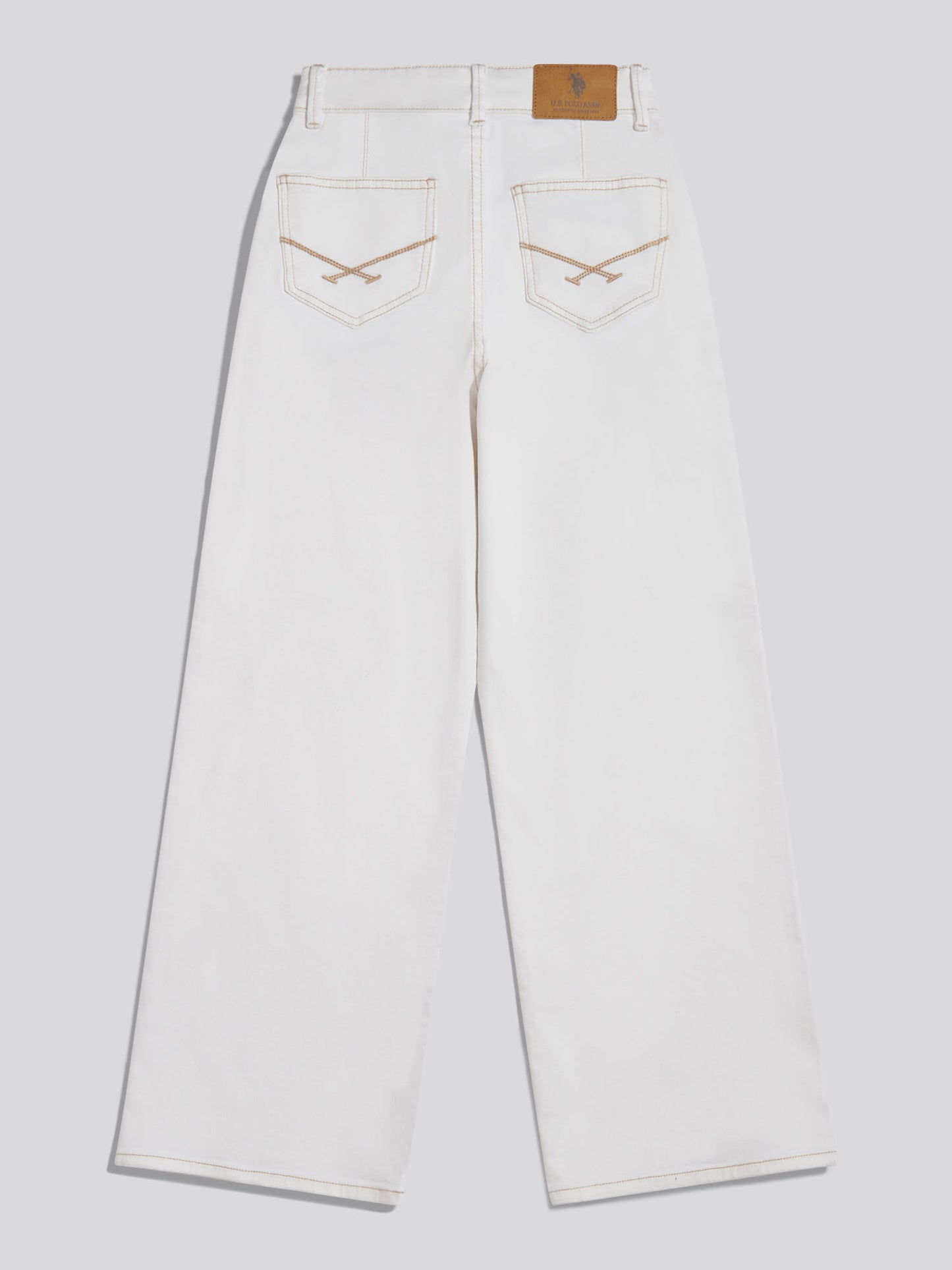 Girls Wide Leg Denim Jeans Bright White