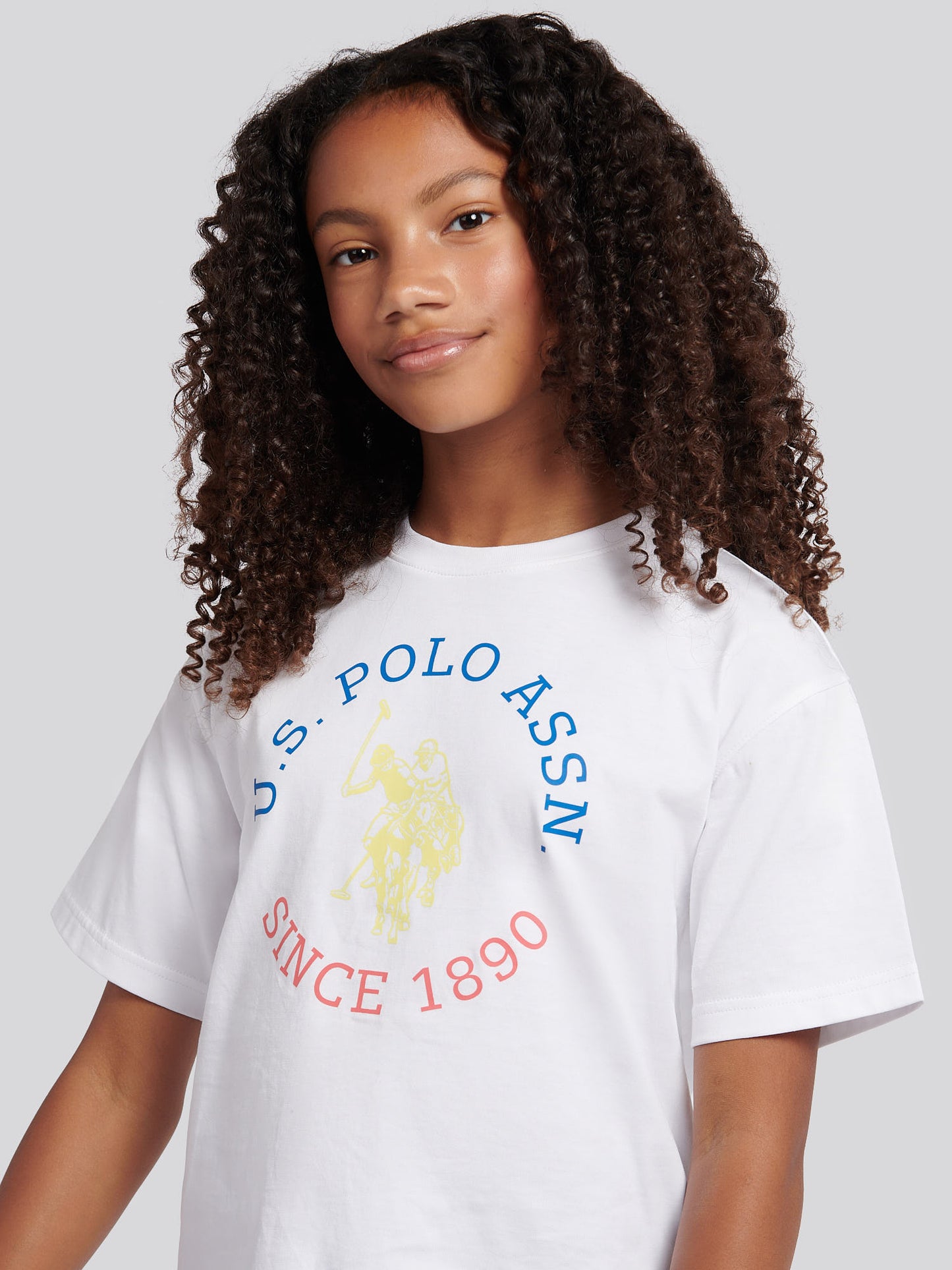 Girls Graphic Oversized T-Shirt & Legging Set in Strong Blue