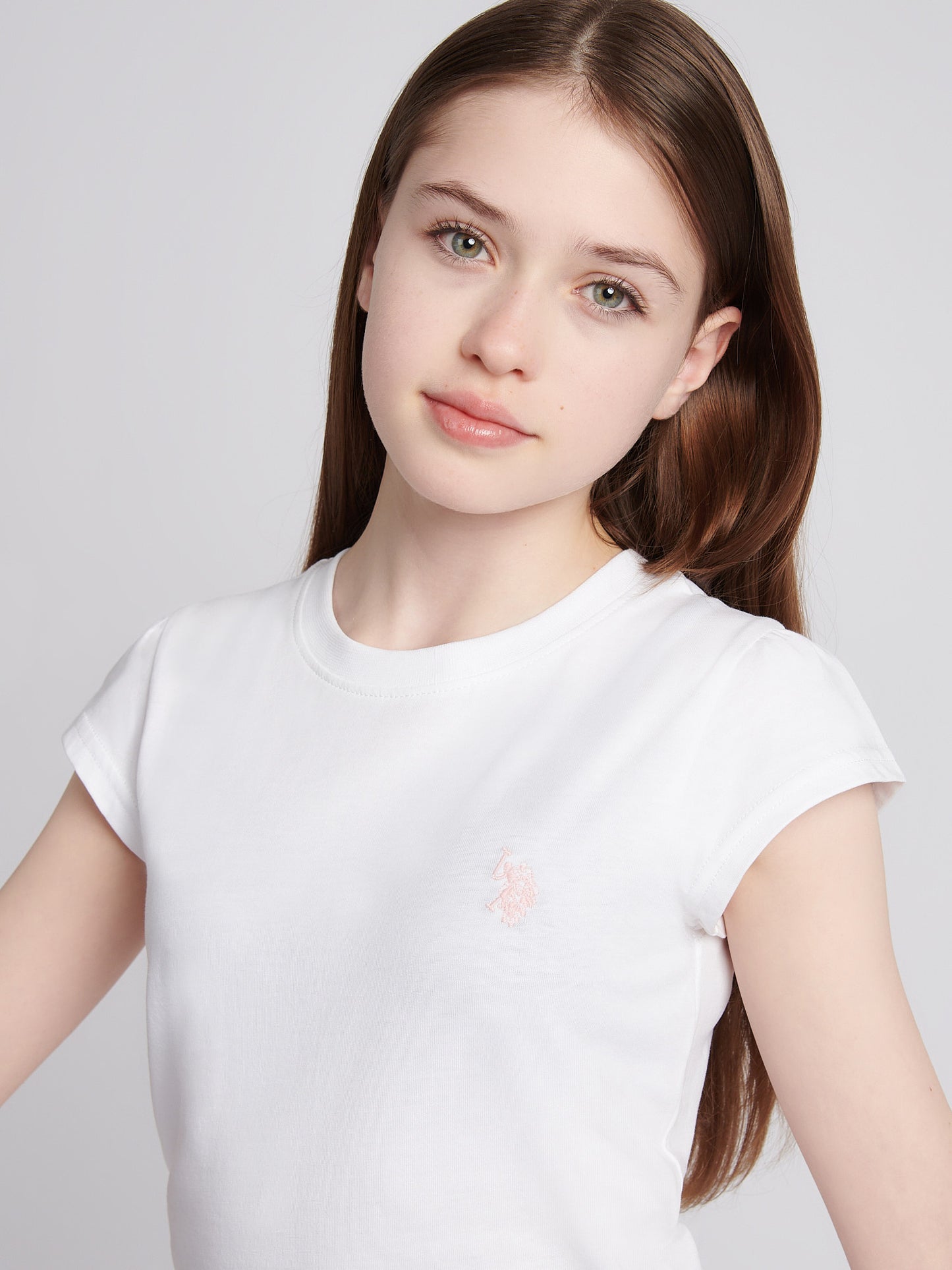 Girls Double Horsemen Mixed 2 Pack Cap Sleeve Tees in Navy Iris