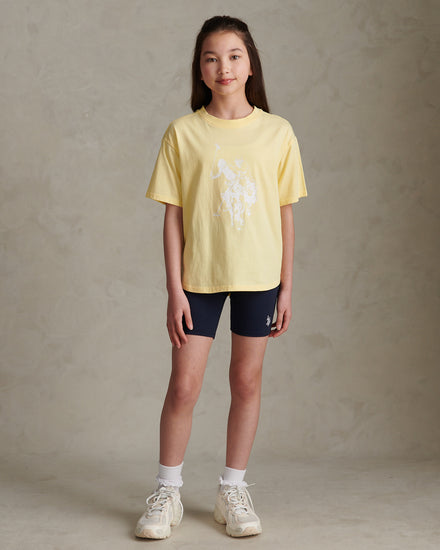 Girls Print T-Shirt & Jersey Short Set Lemon Meringue