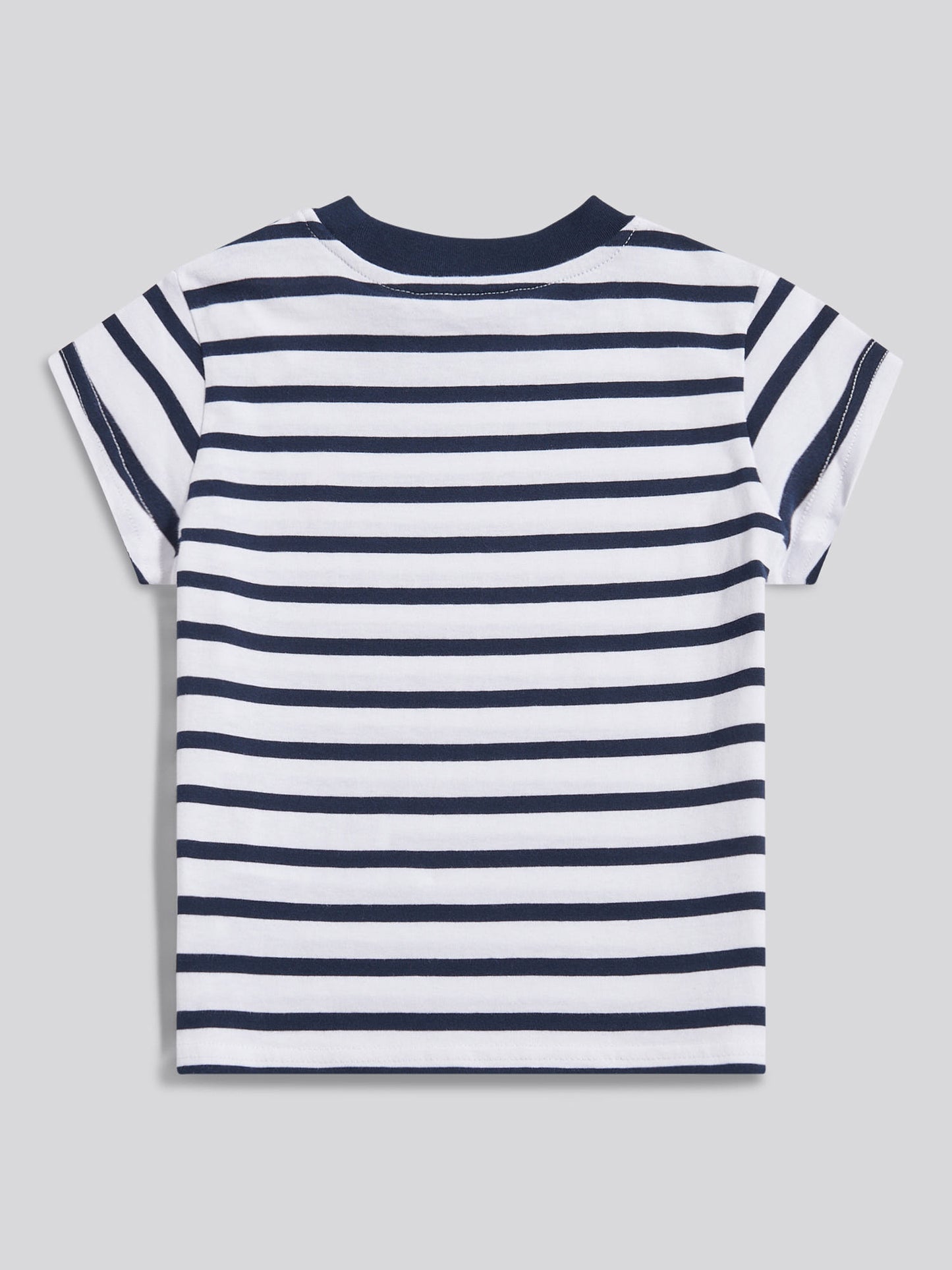 Girls Stripe Cap Sleeve T-Shirt in Navy Iris