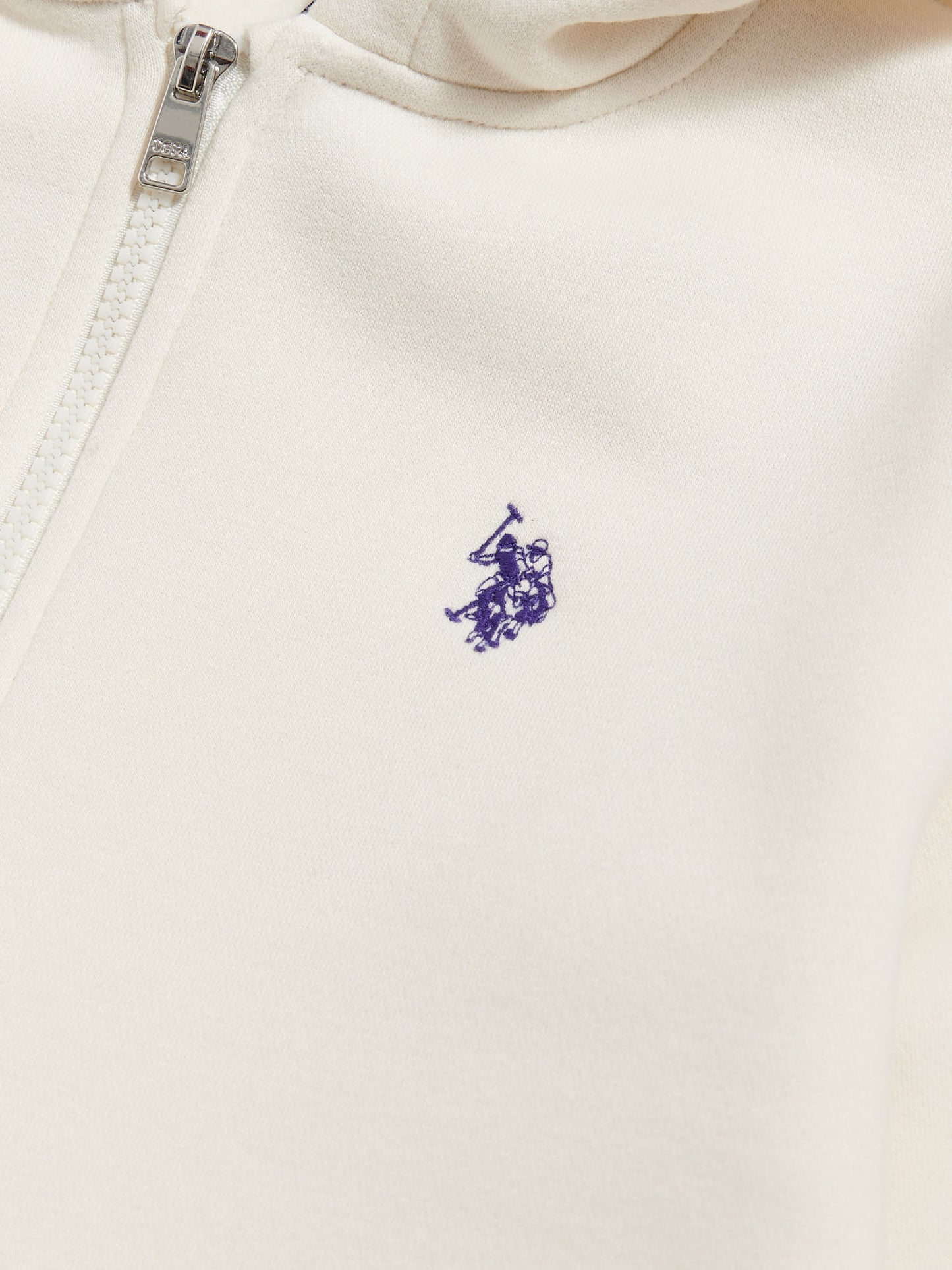 Girls Double Horsemen Zip-Through Hoodie Marshmallow