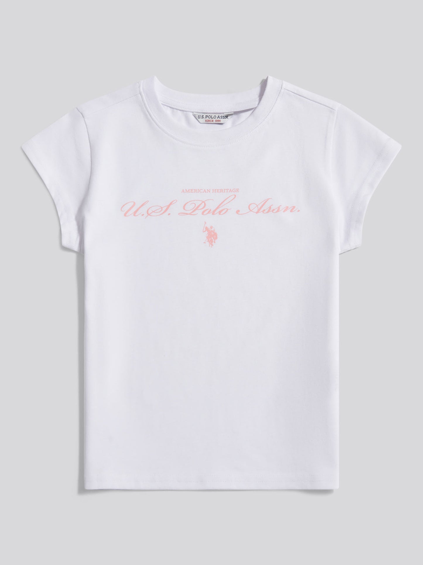Girls Script Logo Cap Sleeve T-Shirt Bright White