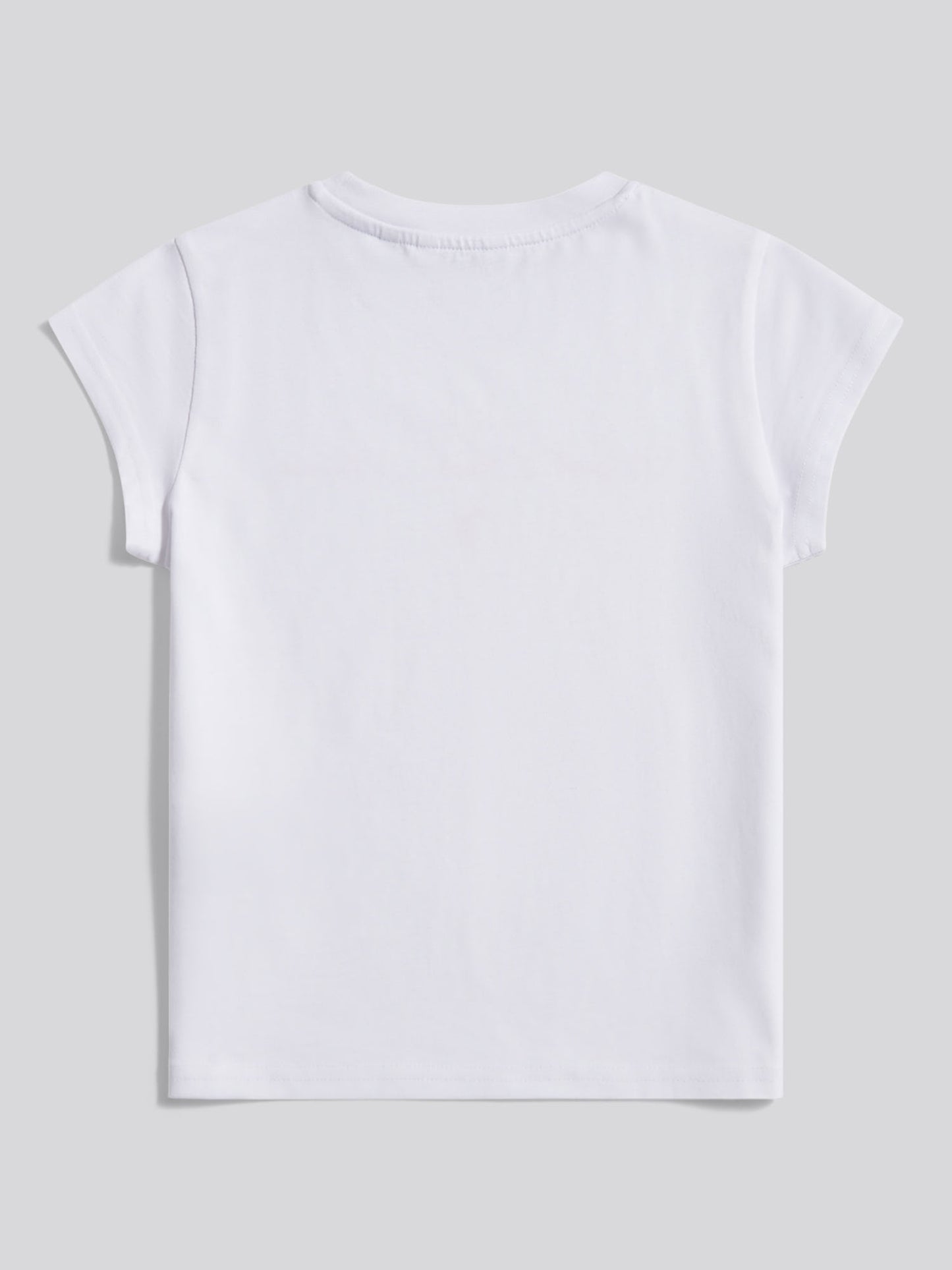 Girls Script Logo Cap Sleeve T-Shirt Bright White