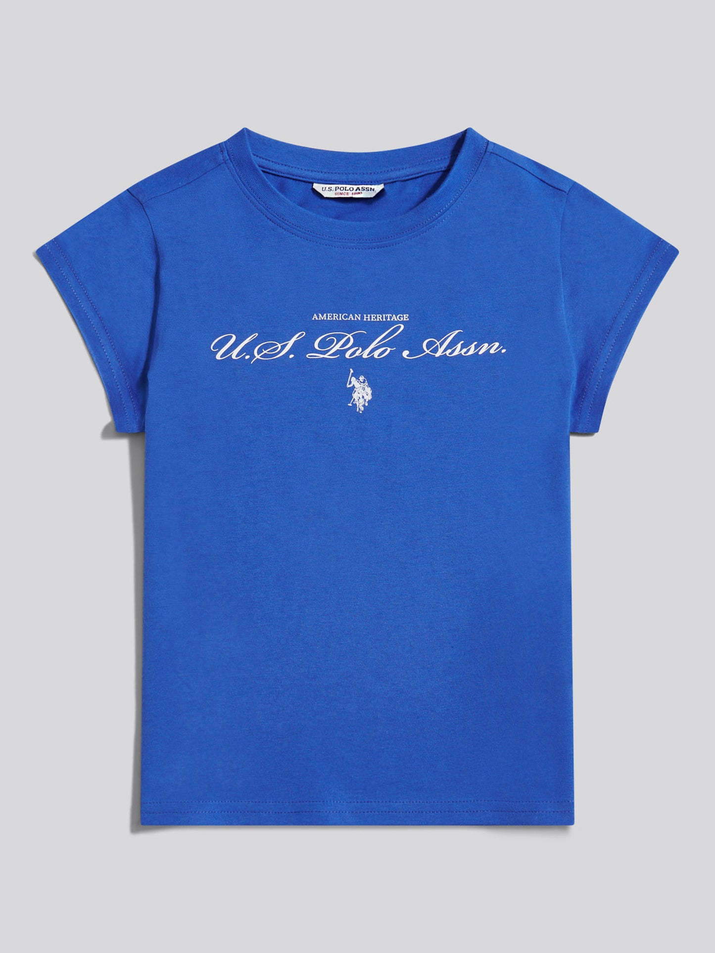 Girls Script Logo Cap Sleeve T-Shirt Dazzling Blue