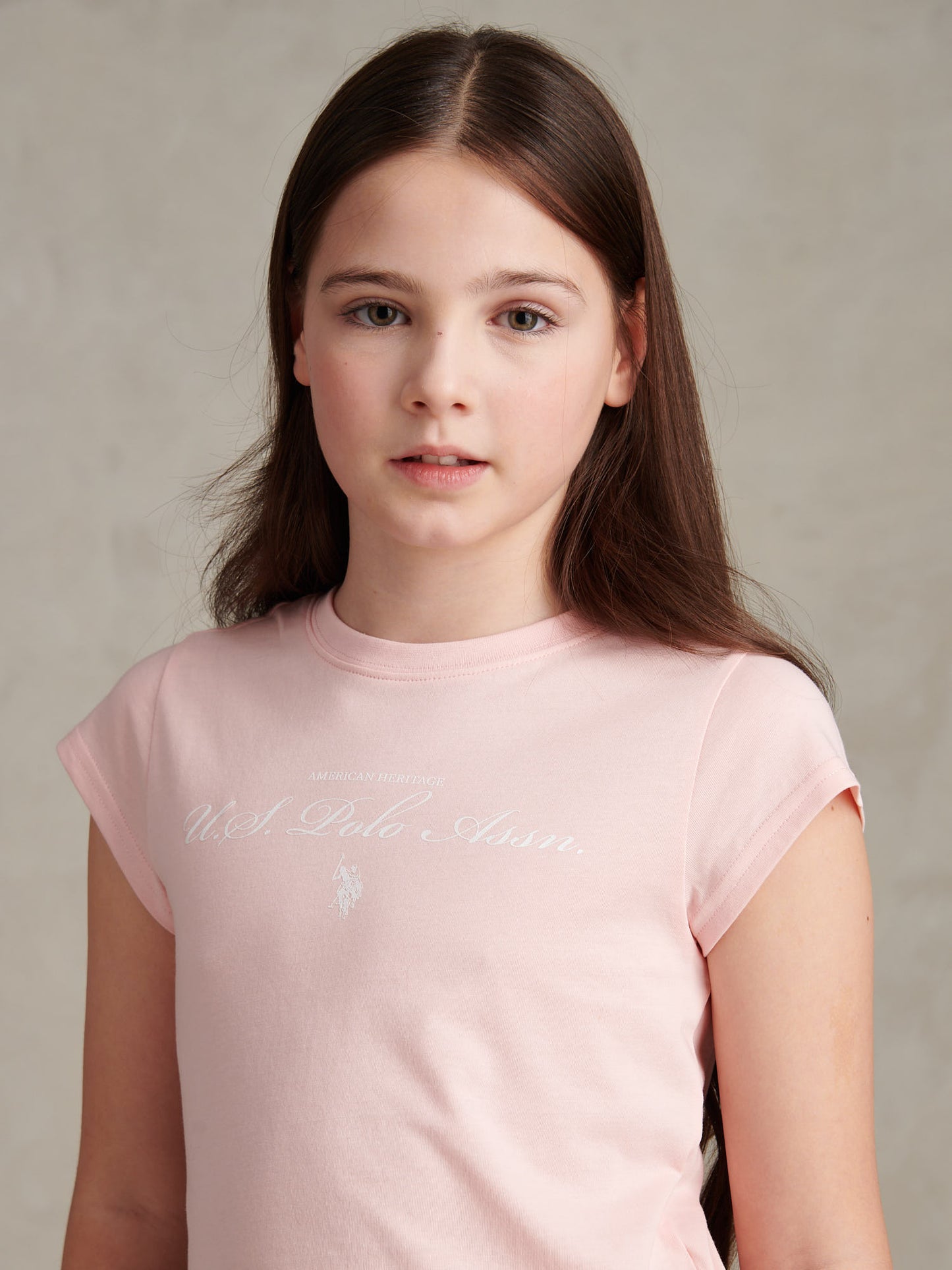 Girls Script Logo Cap Sleeve T-Shirt Crystal Rose