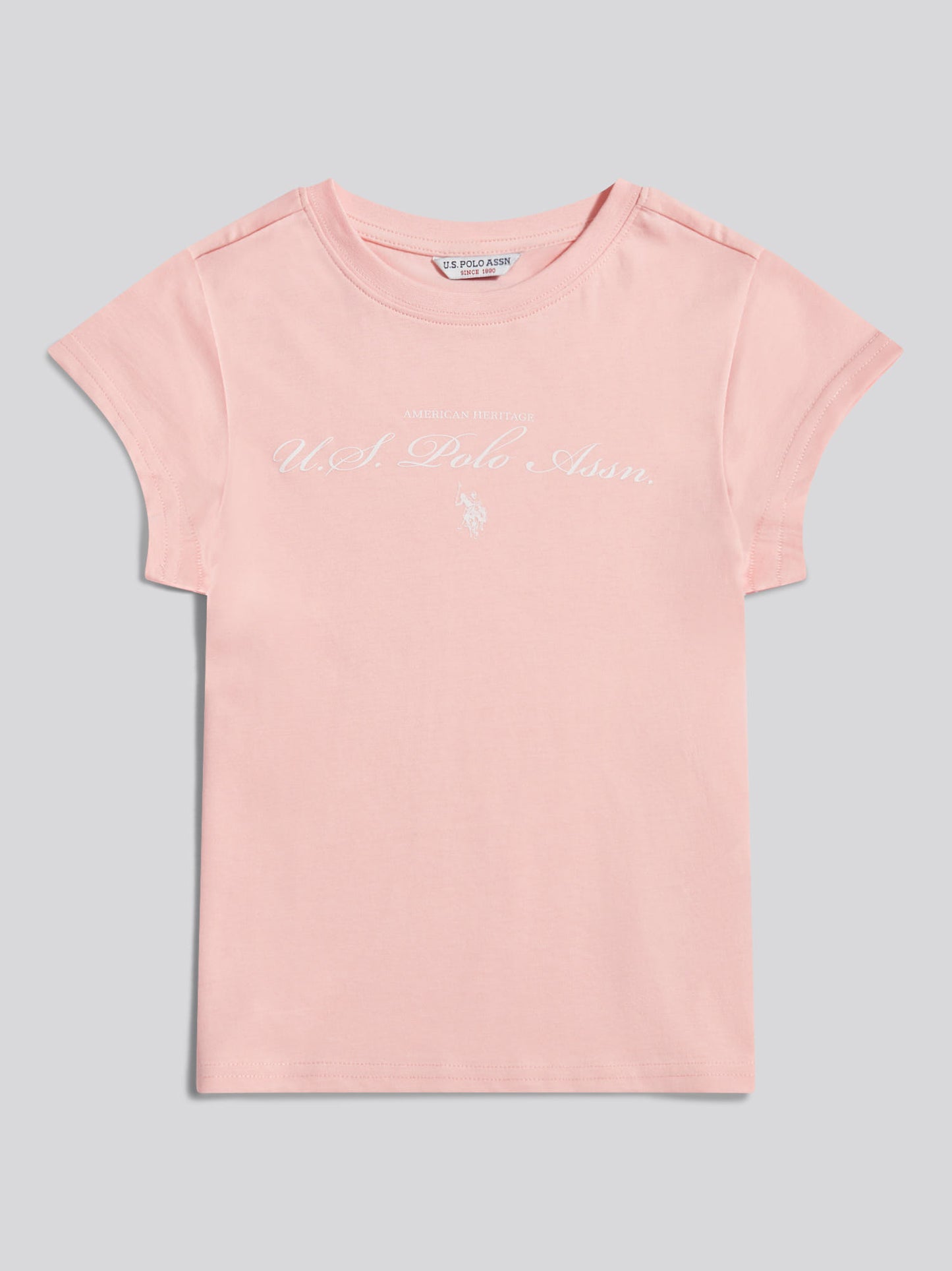 Girls Script Logo Cap Sleeve T-Shirt Crystal Rose