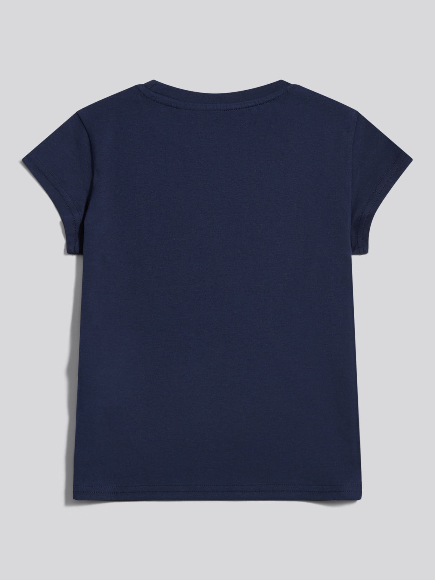 Girls Script Logo Cap Sleeve T-Shirt Navy Iris