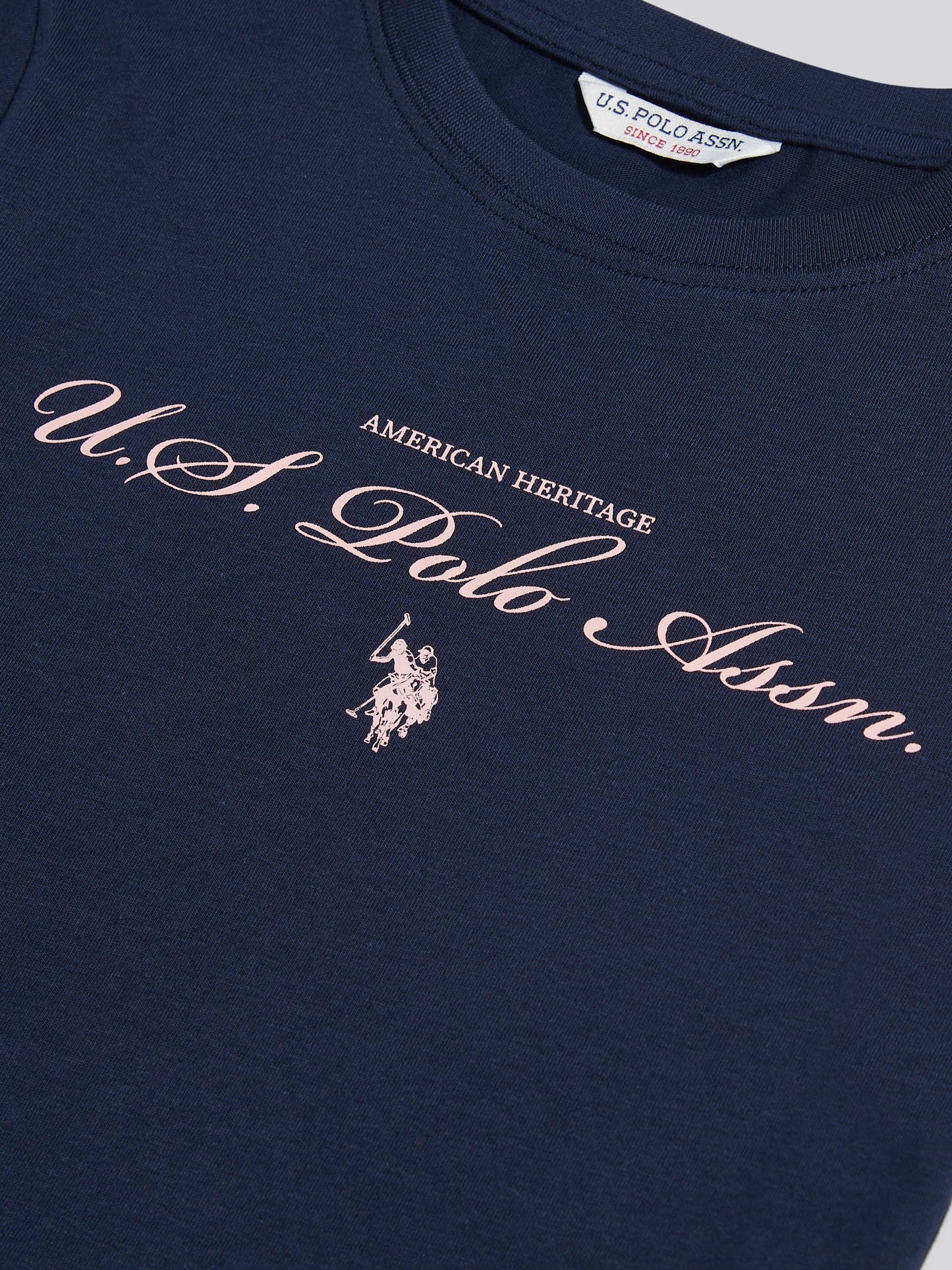 Girls Script Logo Cap Sleeve T-Shirt Navy Iris