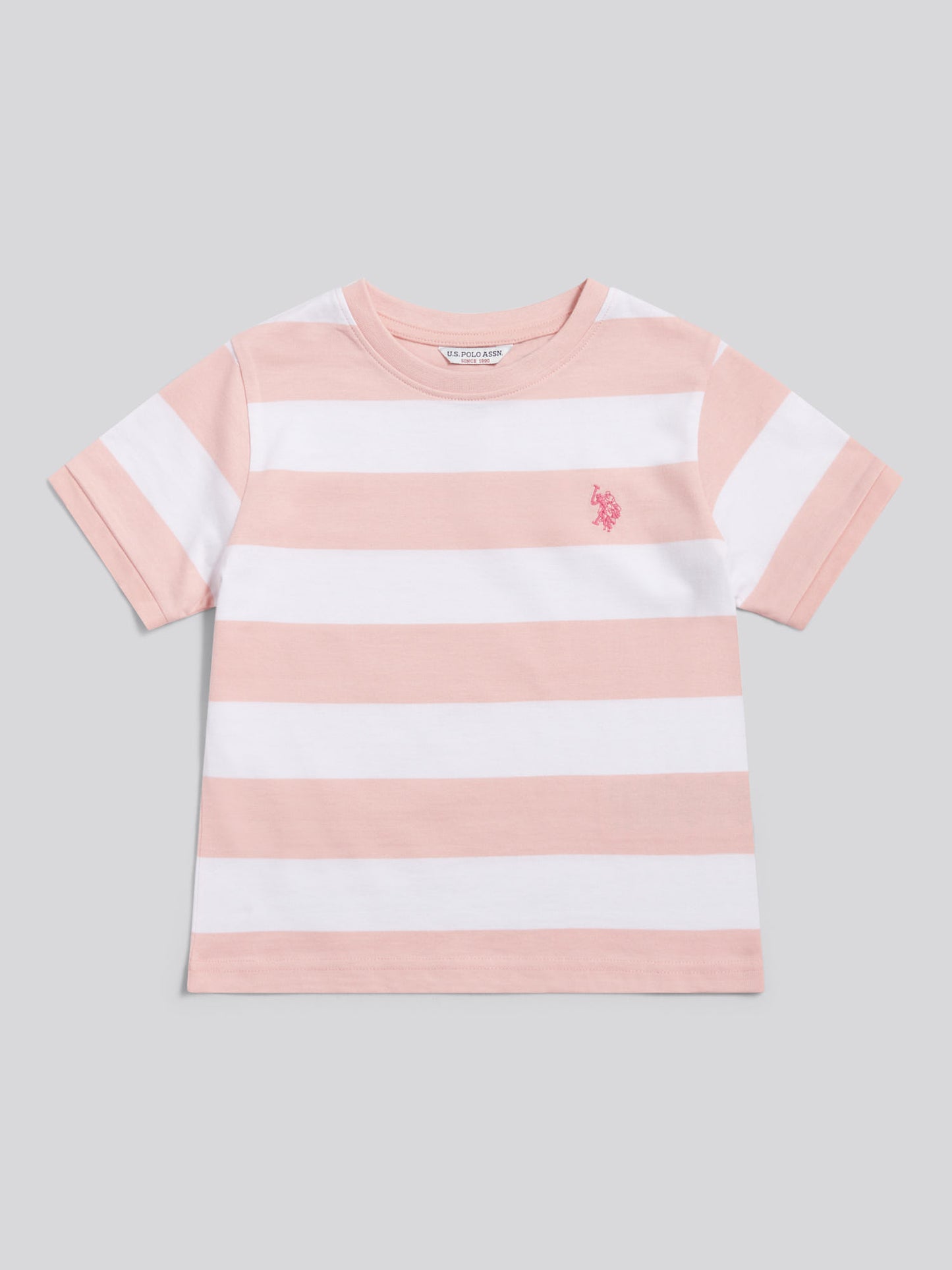 Girls Stripe Logo T-Shirt Crystal Rose