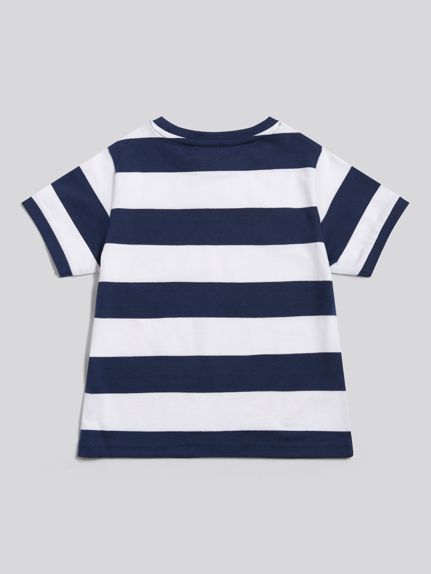 Girls Stripe Logo T-Shirt Navy Iris