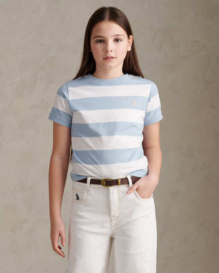 Girls Stripe Logo T-Shirt Open Air