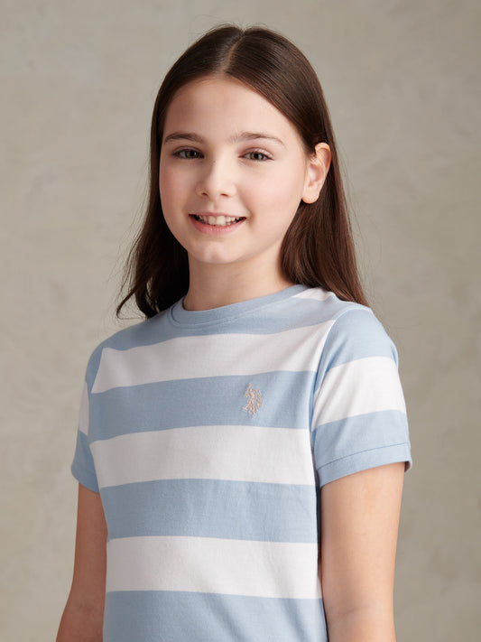 Girls Stripe Logo T-Shirt Open Air