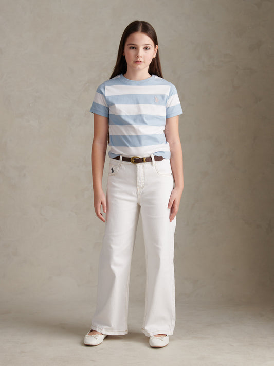 Girls Stripe Logo T-Shirt Open Air