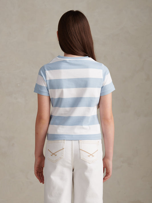 Girls Stripe Logo T-Shirt Open Air