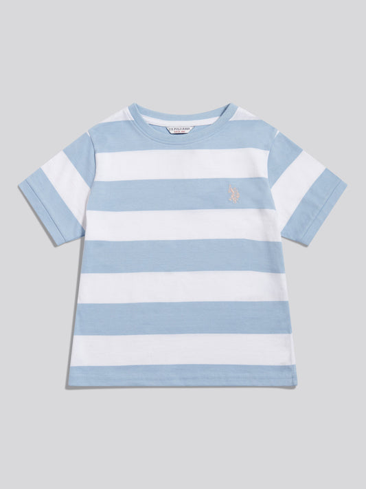 Girls Stripe Logo T-Shirt Open Air