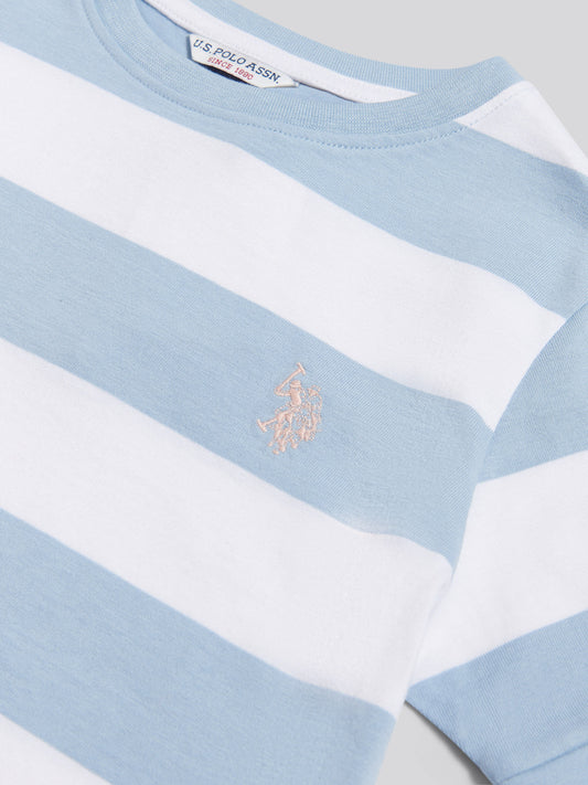 Girls Stripe Logo T-Shirt Open Air